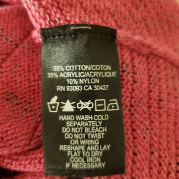 NIC+ZOE  Cross Stitch Sweater sz XS in Pink - Picture 12 of 13